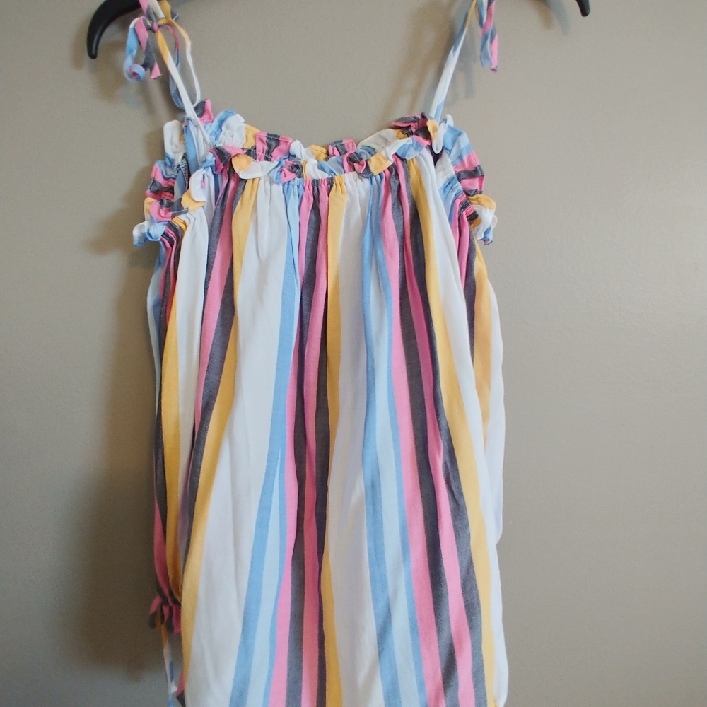 Cold shoulder striped blouse